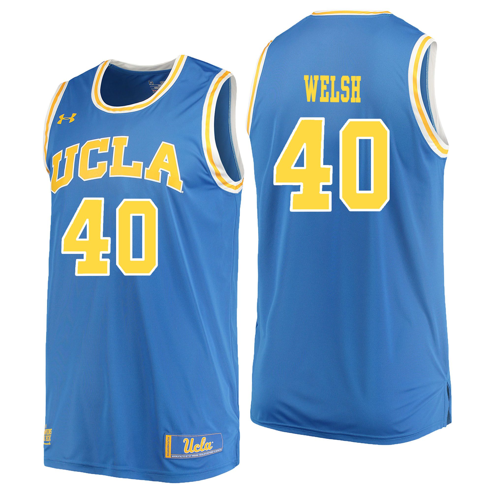 Men UCLA UA 40 Welsh Light Blue Customized NCAA Jerseys